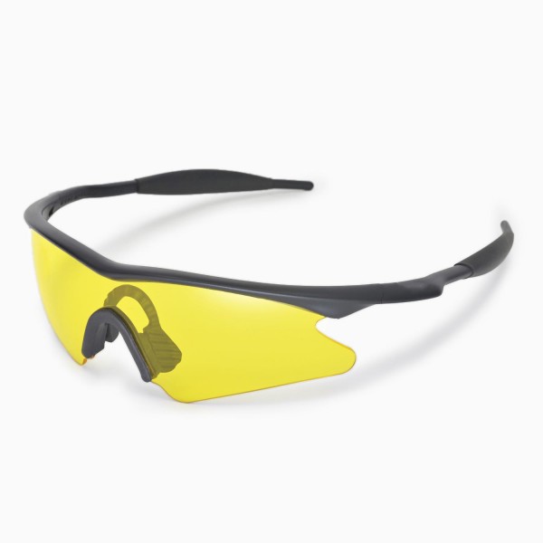 Walleva Yellow Replacement Lenses With Black Nosepad for Oakley M Frame